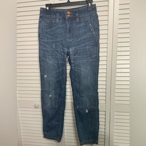 Anthropologie Pilcro Blue Relaxed Jeans with Distressed Details Size 25
